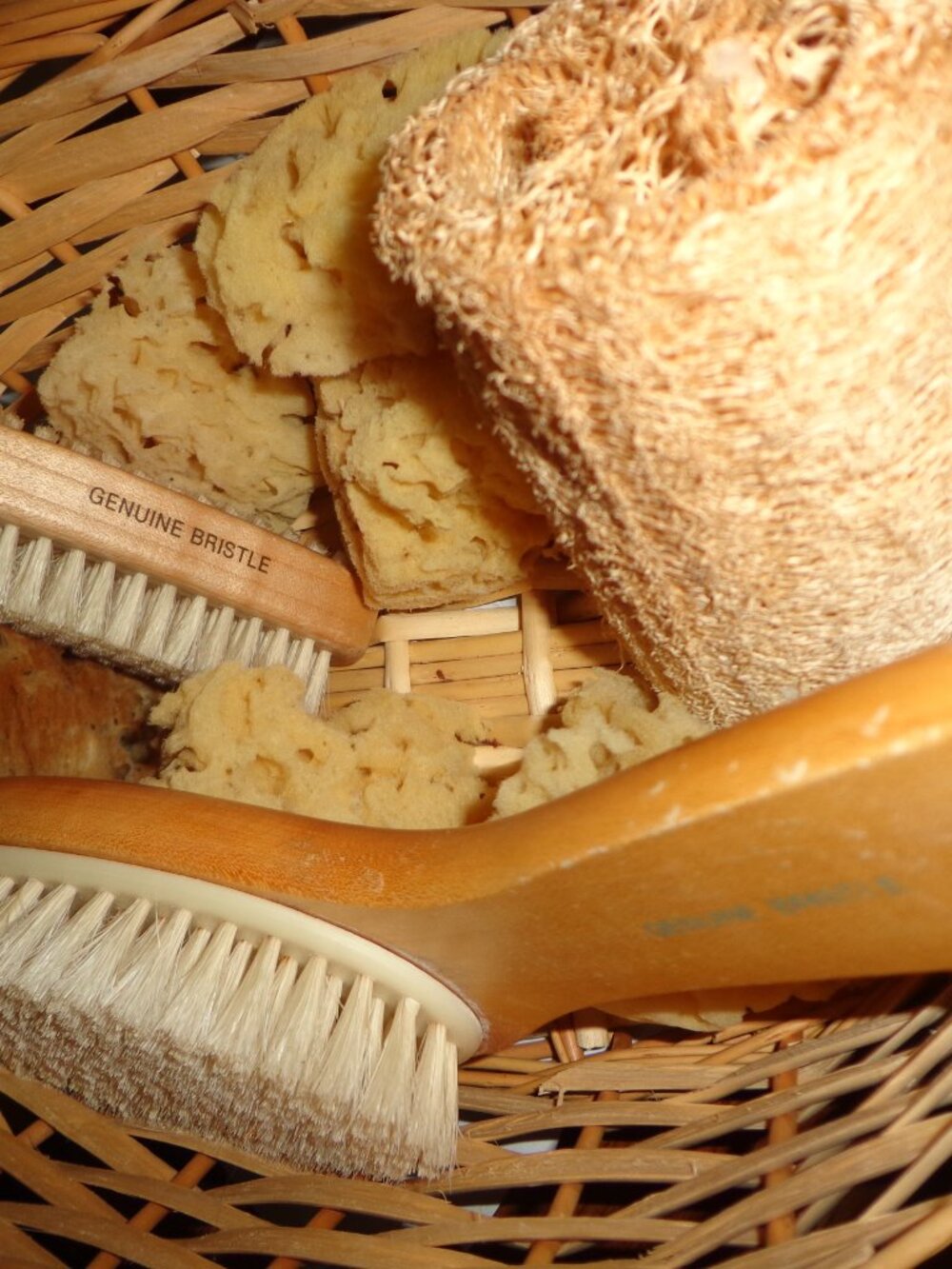 Bath Spa Basket Sea Sponges Bristle Brush Nail Brush Loofah - Picture 4 of 10